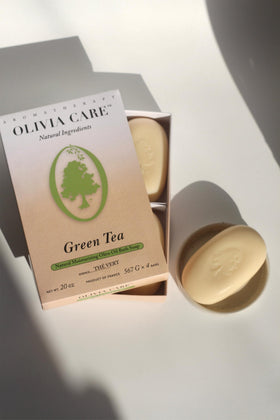 Olivia Care oval soap bars ready to gently cleanse and moisturize skin.