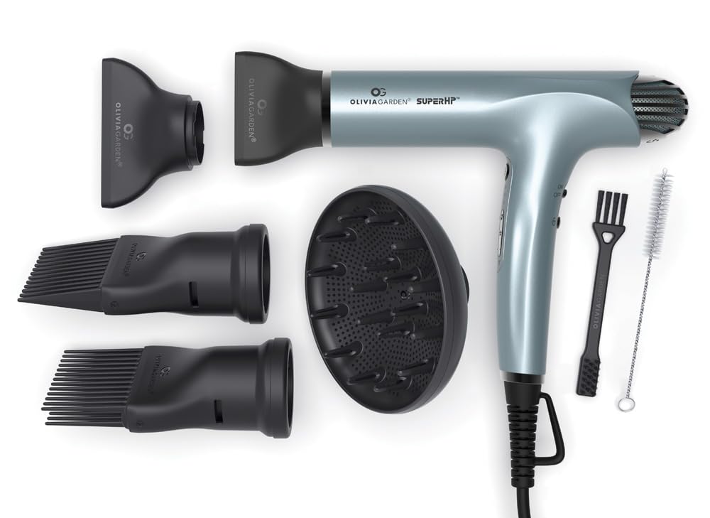 Olivia Garden 1875W SuperHP dryer in action for fast, quiet styling.
