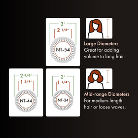 Three barrel sizes to tailor curls, waves, and volume precisely.
