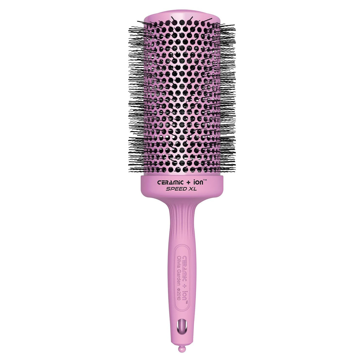 Olivia Garden Ceramic Ion Speed XL brush barrel heats quickly for faster blowouts