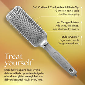 Ergonomic grip on the Olivia Garden Small Paddle Pro for comfortable styling sessions.