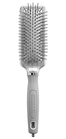 Olivia Garden Ceramic + Ion XL Pro small paddle brush for detangling and shine.