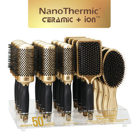 Olivia Garden NanoThermic brush soft cushioned base comforts the scalp during brushing.