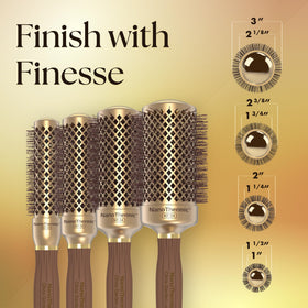 Olivia Garden Nanothermic round brush vents for efficient airflow during blowouts.