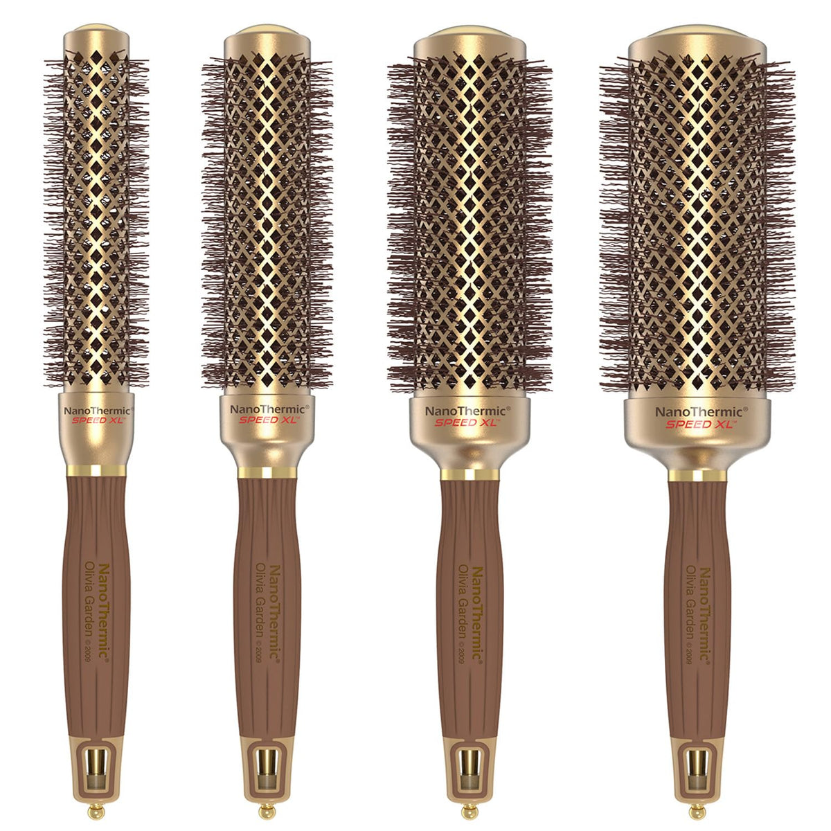 Olivia Garden NanoThermic XL brush barrel — heat-retaining ceramic for faster styling.