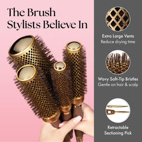 Olivia Garden NTXL-34 ionic bristles close-up smoothing frizz