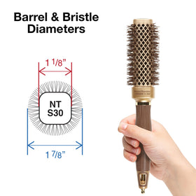 Olivia Garden NT-S30 square brush flat sides for straightening and smoothing.