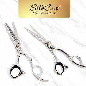 Olivia Garden SilkCut case open with interior slots for blades.