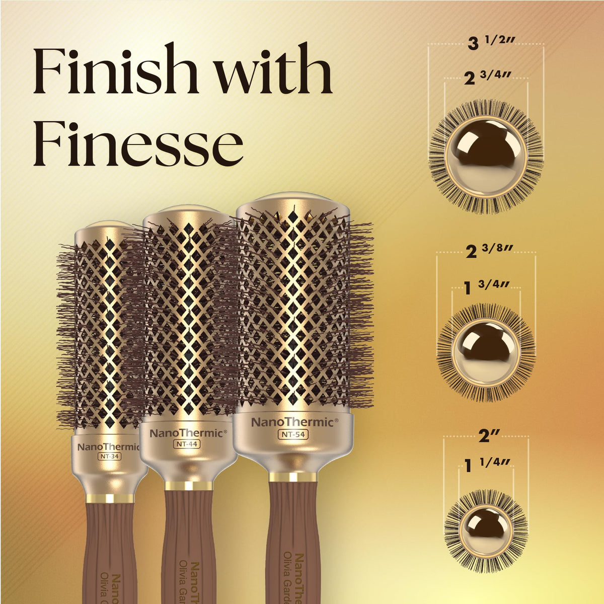 Soft-tip bristles glide through hair with reduced snag and static.