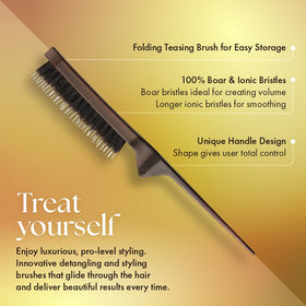 Olivia Garden Style-Up Foldable Brush shown in compact travel form for on-the-go touchups.