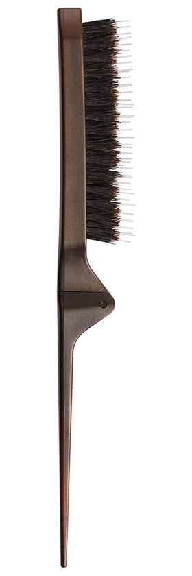 Olivia Garden Style-Up Teasing Foldable Brush closeup highlights boar and ionic bristles for gentle lift.