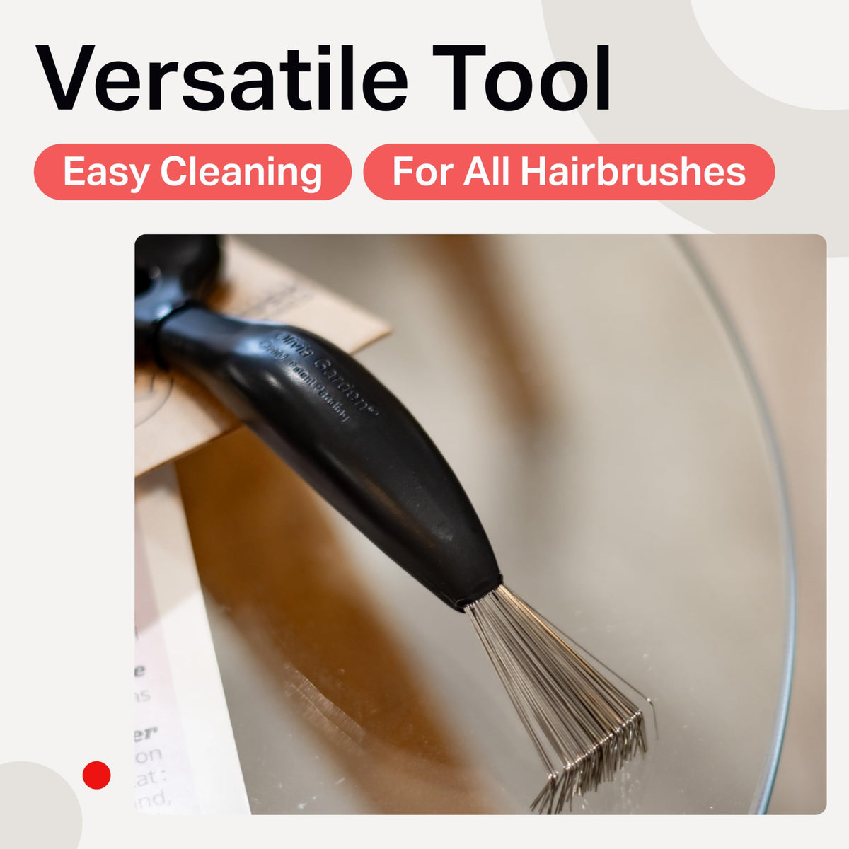 Ergonomic comfort-grip handle enables effortless brush maintenance