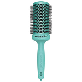 Olivia Garden CI-55BL ceramic ion round brush barrel heats quickly for faster drying.