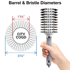 Olivia Garden Ceramic and Ion Turbo Vent brush with 2-5-inch barrel creates loose waves and shine