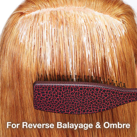 Olivia Garden iBlend teal brush highlights application speed and efficient color distribution.