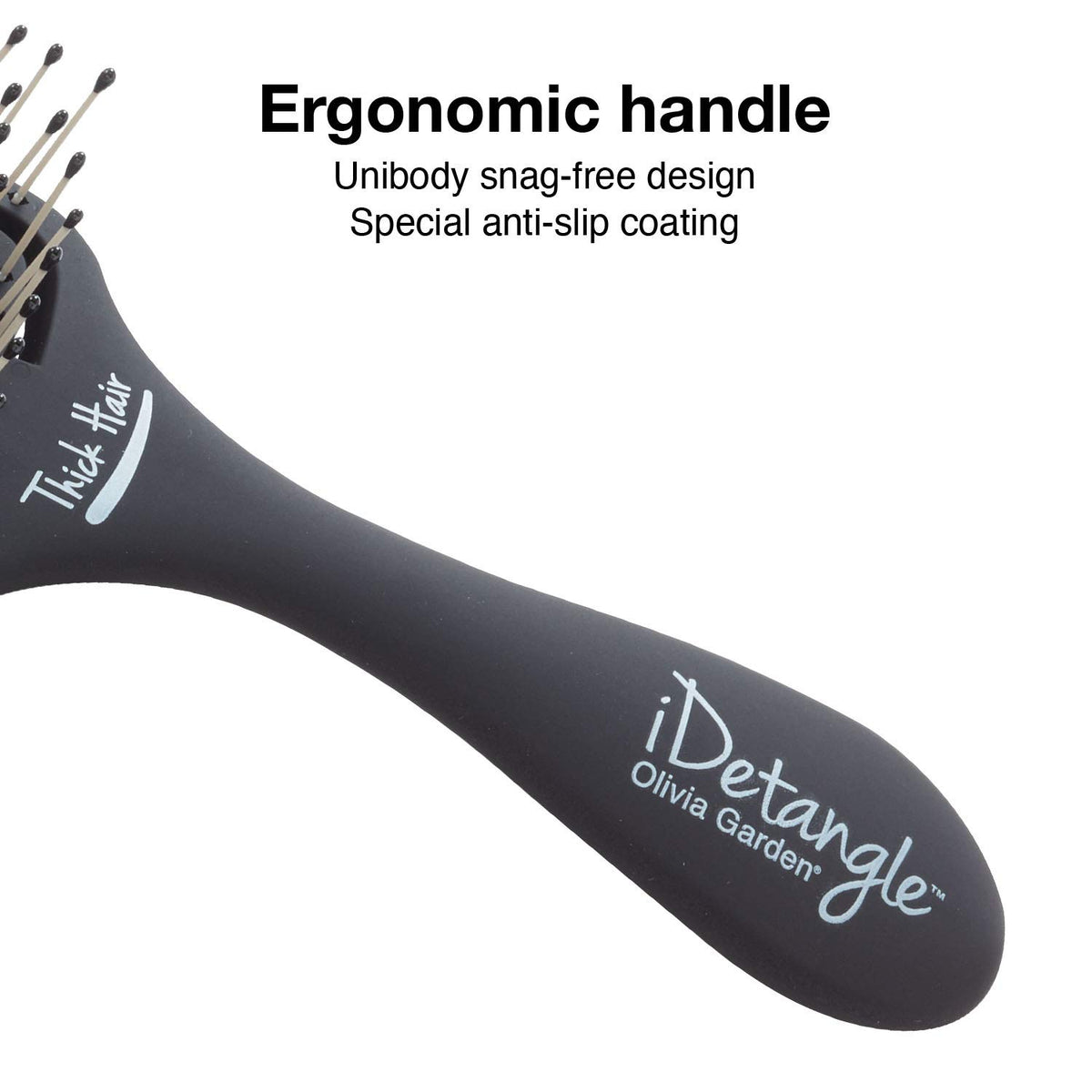 Anti-slip coating offers confident handling during detangling sessions