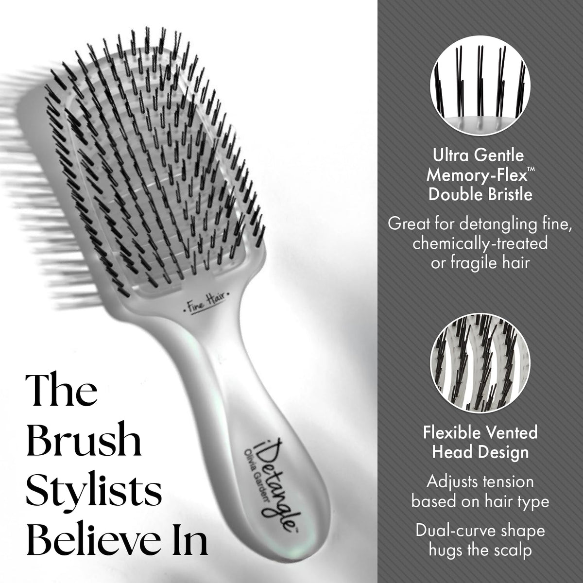 Olivia Garden iDetangle vented head dries quickly after brushing