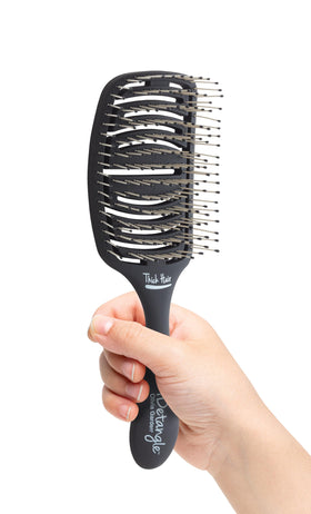 Close-up of vented head designing for quick drying and snag-free brushing