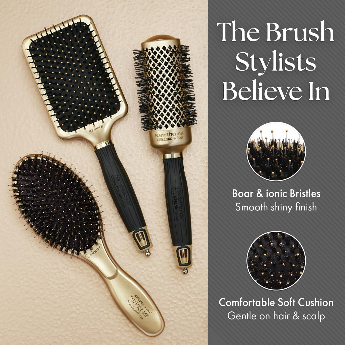 Olivia Garden lightweight design offers comfortable grip during longer styling sessions.