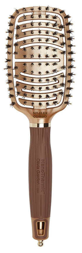 Olivia Garden NanoThermic Ceramic + Ion Flex NT-FLEXCO brush—front view for smooth styling and detangling.
