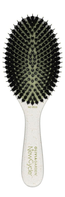 Olivia Garden NewCycle round brush with vegan boar bristles for gentle detangling and shine.