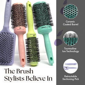Olivia Garden round brush retractable sectioning pick for easy parting.