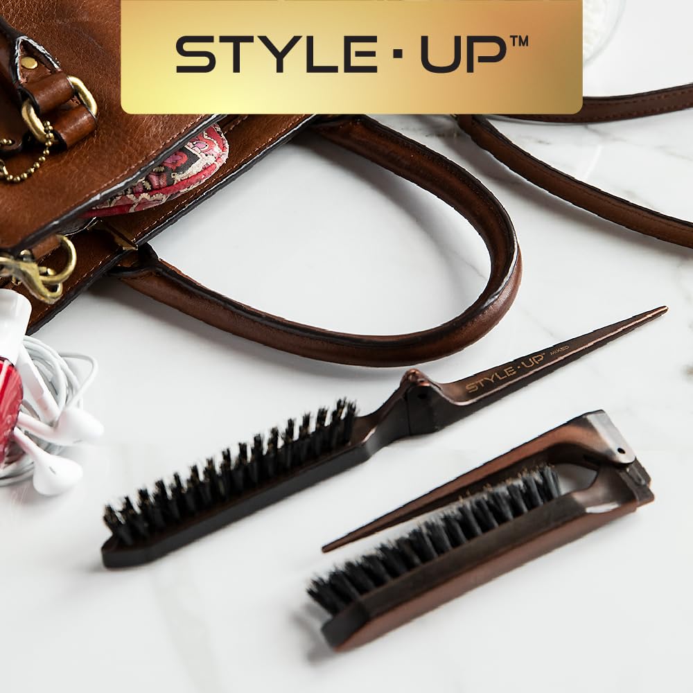 Olivia Garden Style-Up Teasing Foldable Brush use in salon or home for precise sectioning.