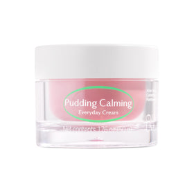 OLIVIAUMMA pudding calming cream jar shows pudding texture for daily hydration.