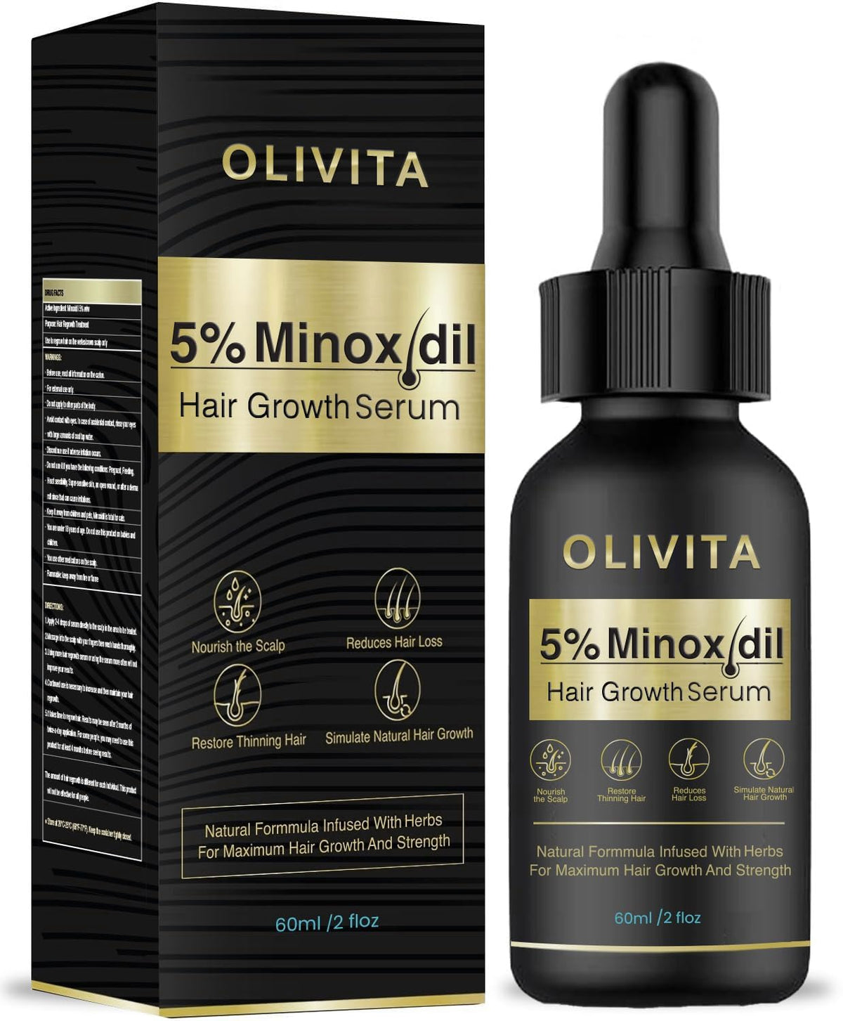 OLIVITA 5% minoxidil bottle for hair and beard growth