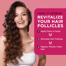 OLIVITA minoxidil foam women scalp-application helps nourish follicles for healthier regrowth.