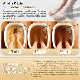 Olixie Ionic Foot Bath Detox Machine control panel enables simple, precise session settings