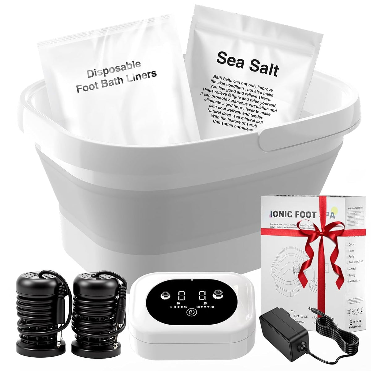 Olixie ionic foot bath front view for at-home detox sessions and relaxation
