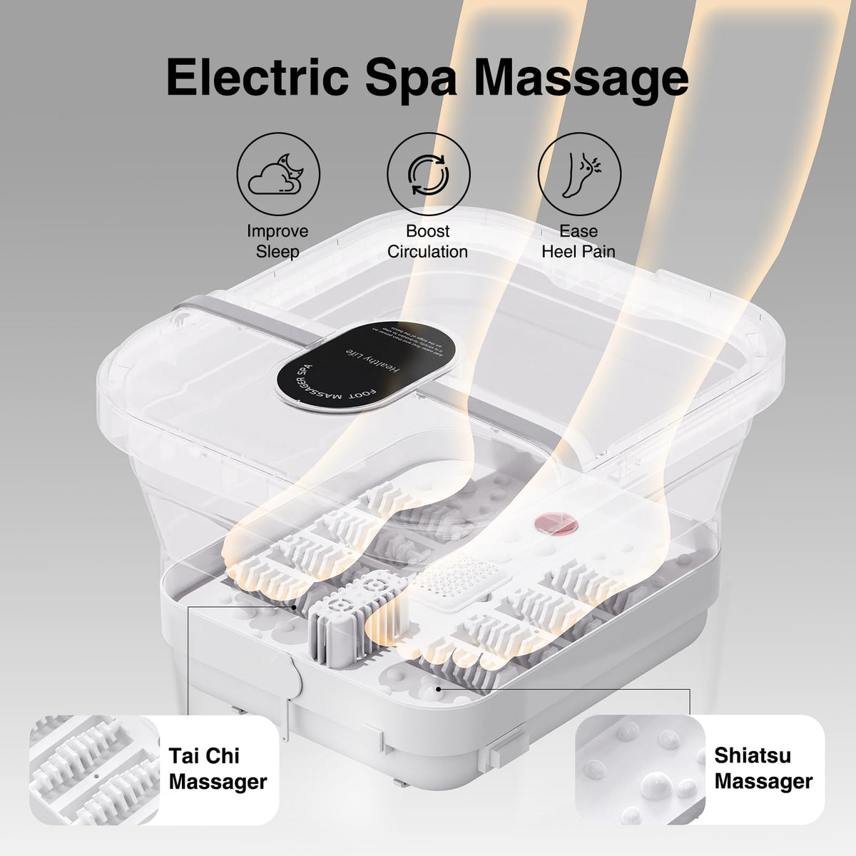 Olixie pedicure foot spa remote control shows easy session setup