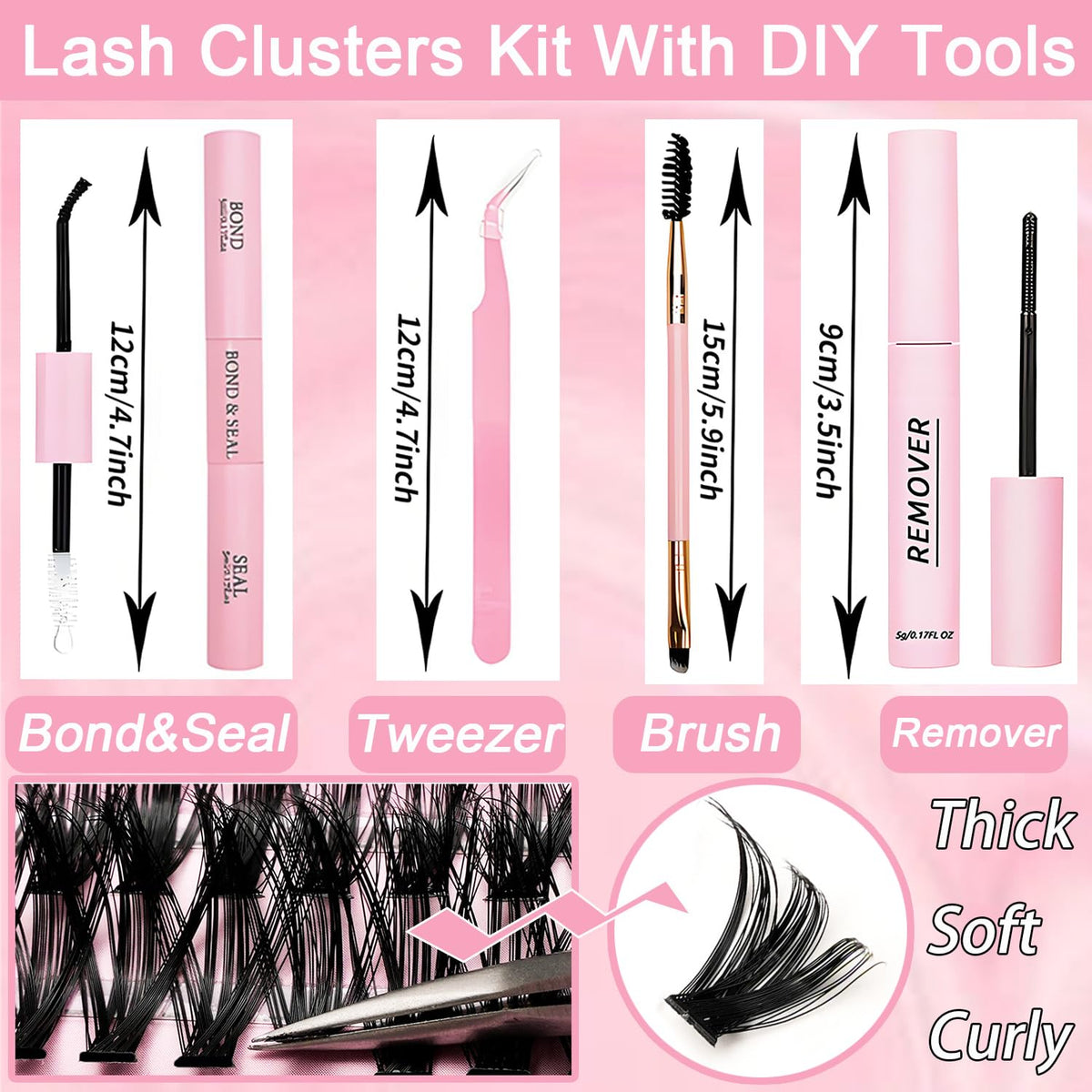 OLLAVO lashes 9-16mm mixed length for wispy, natural-looking clusters