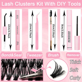 OLLAVO lashes 9-16mm mixed length for wispy, natural-looking clusters