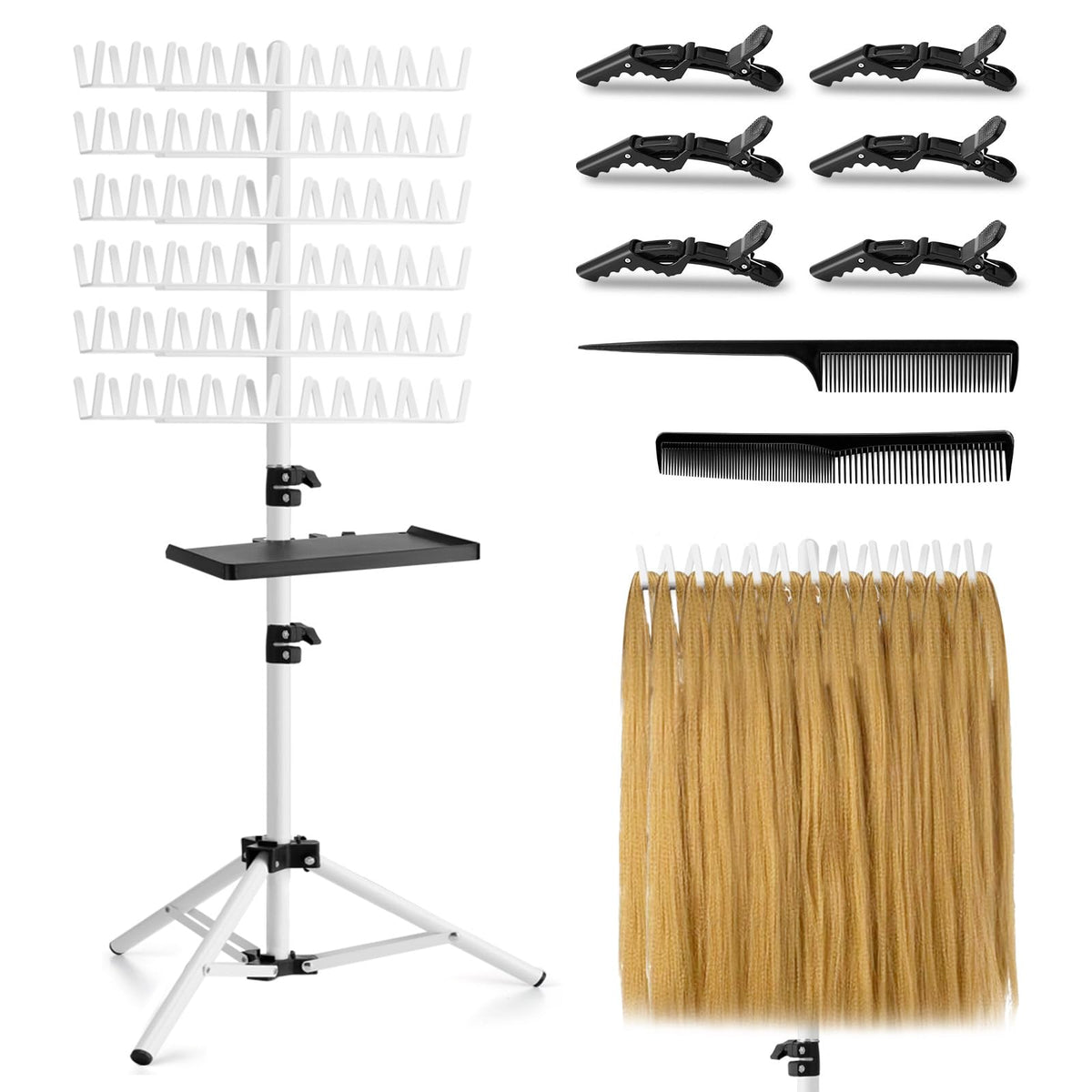 OLMRJKD braiding rack with 144 pegs for organized, efficient braiding sessions.