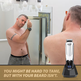 OLOV For Man 21-piece grooming kit visual showing attachments.