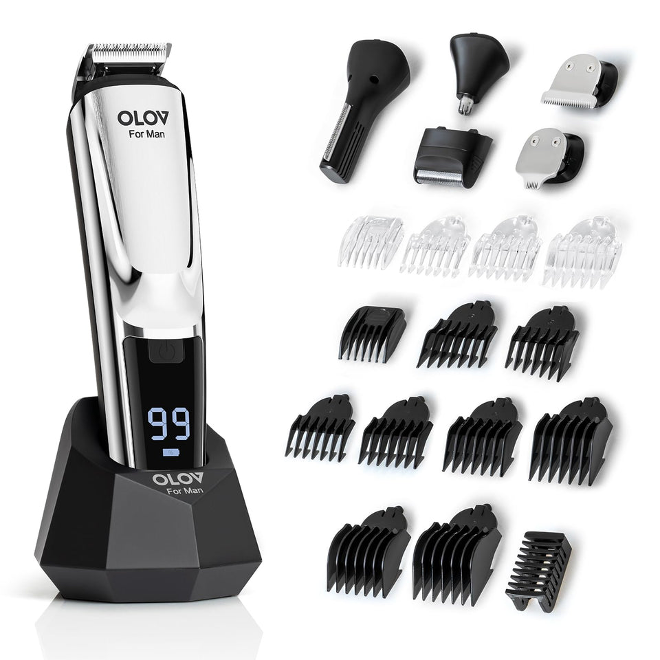 OLOV For Man beard trimmer with multiple attachments for precise grooming results.