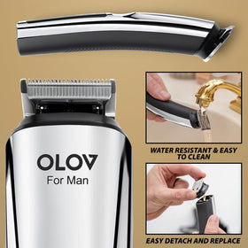 OLOV For Man electric shaver for quick, clean beard edges.