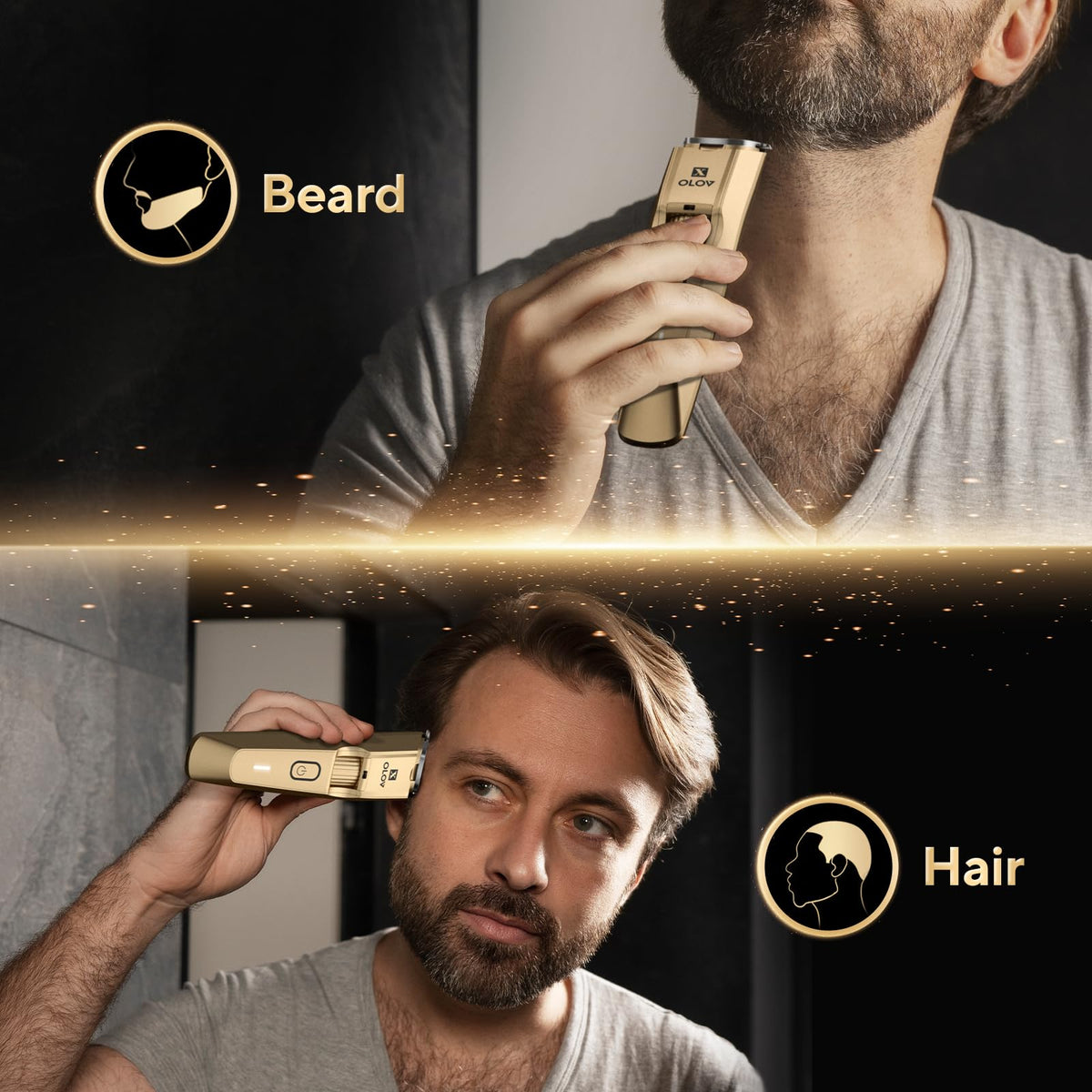 OLOV X long-lasting battery provides up to 60 minutes of cordless grooming.