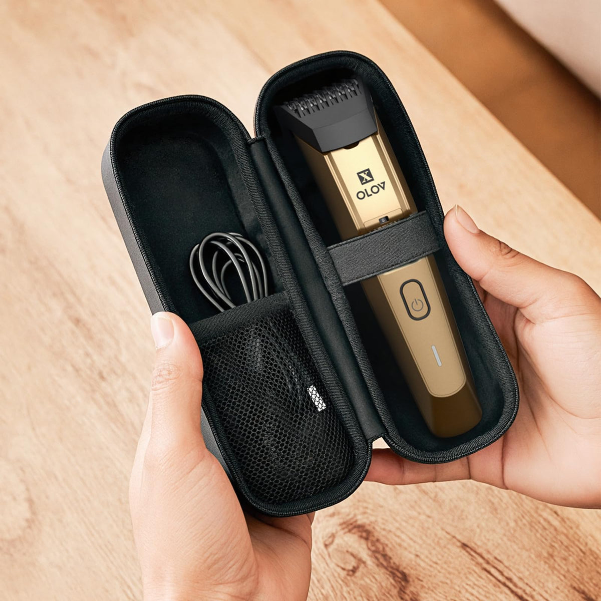 OLOV X gold finish adds premium look to grooming routine.