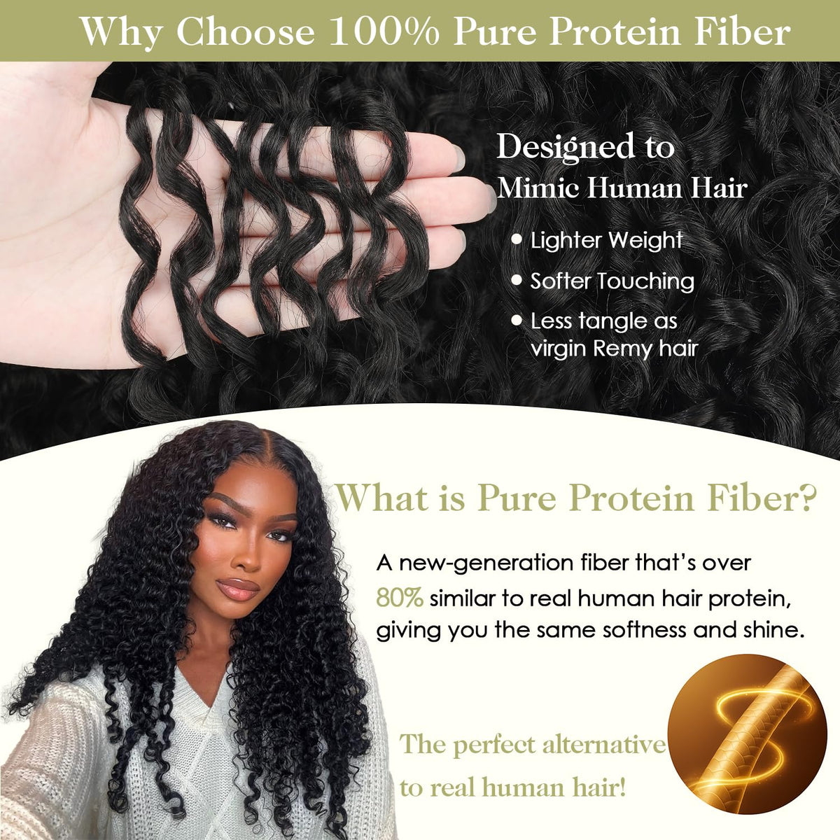 OLQZJZJ Burmese Curly Bundles 16-inch length display highlights full-bodied waves ideal for volume.