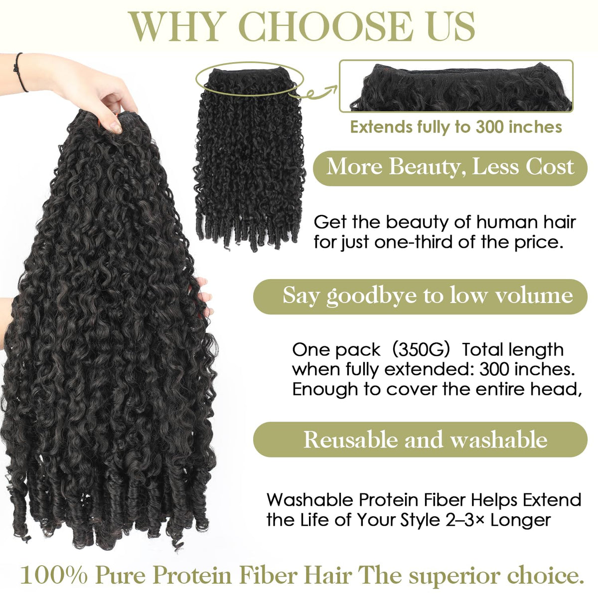OLQZJZJ Burmese Curly Bundles double-weft detail emphasizes durability and reduced shedding.