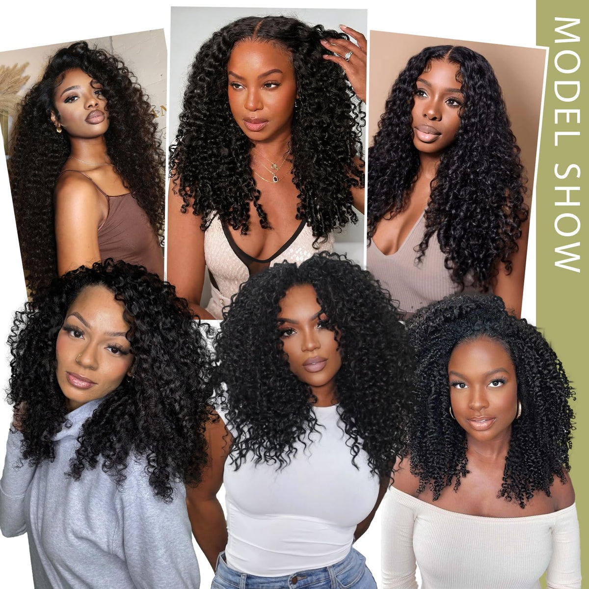 OLQZJZJ Burmese Curly Bundles styling-ideas showcase various looks, from casual to elegant.