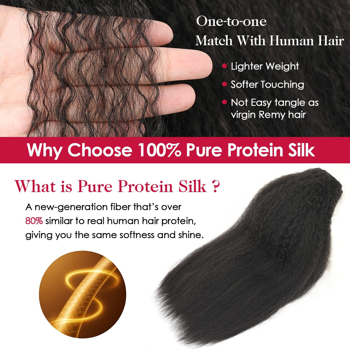 OLQZJZJ kinky straight clip-ins 24-inch length for dramatic styling