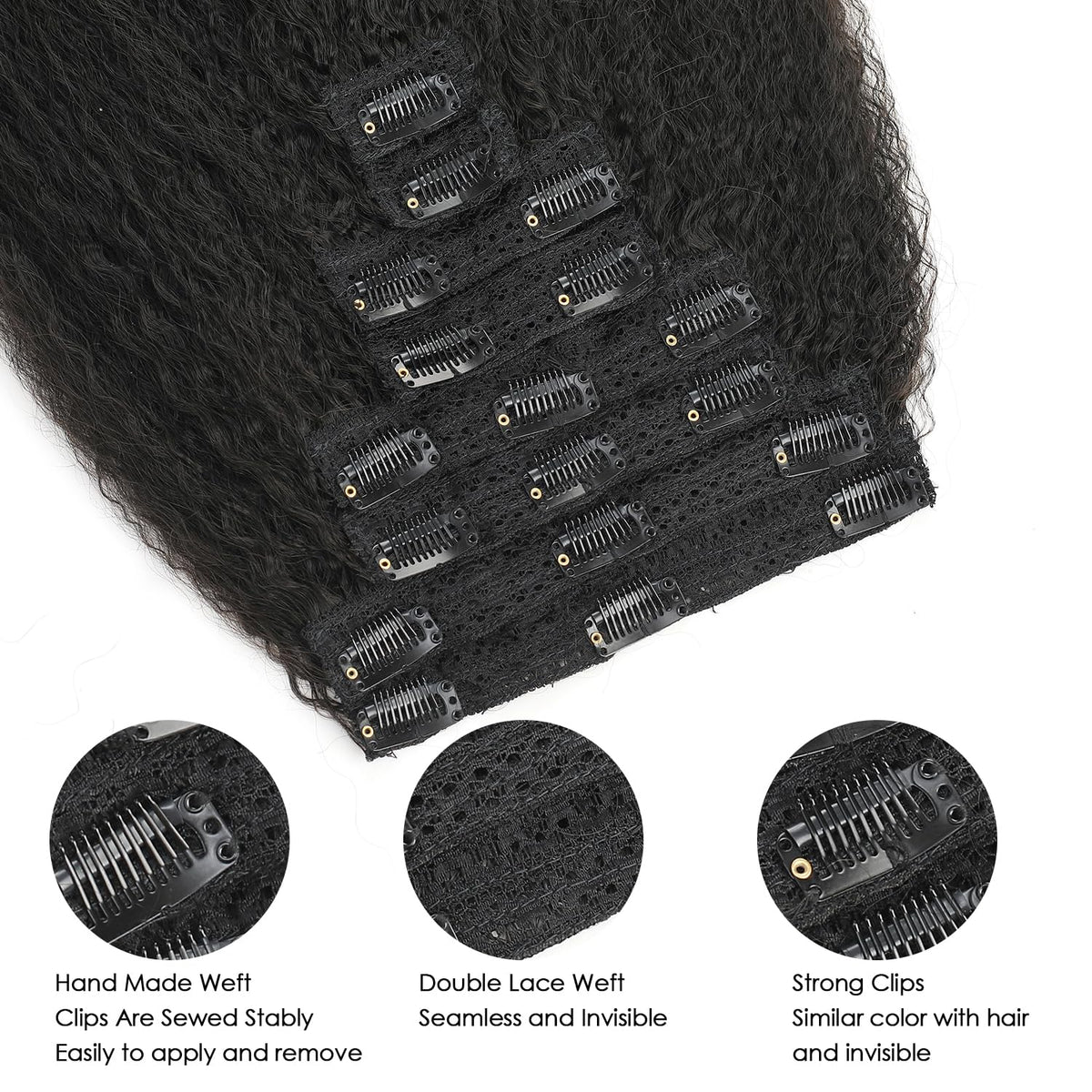 OLQZJZJ natural black shade 1B blends with real hair