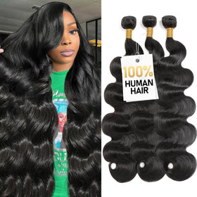 Olsmkis Brazilian hair bundles packaging shot highlights premium quality for first impressions.