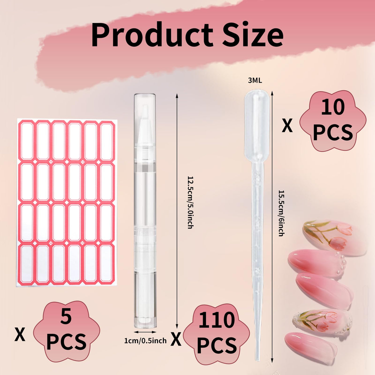Olutacot transparent twist pen shows a brush tip for precise application.
