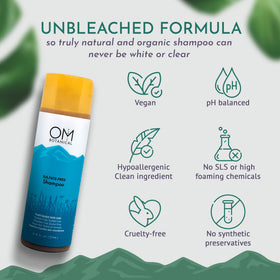 OM Botanical curly-friendly formula with soft lather on strands.