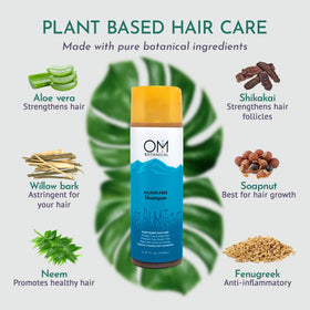 OM Botanical fenugreek-neem formula boosts shine and manageability.